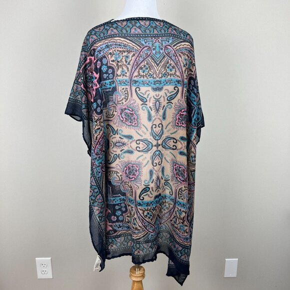 Soft Surroundings Kimono Topper One Size Colorful Floral Paisley Lightweight‎ - Picture 9 of 12